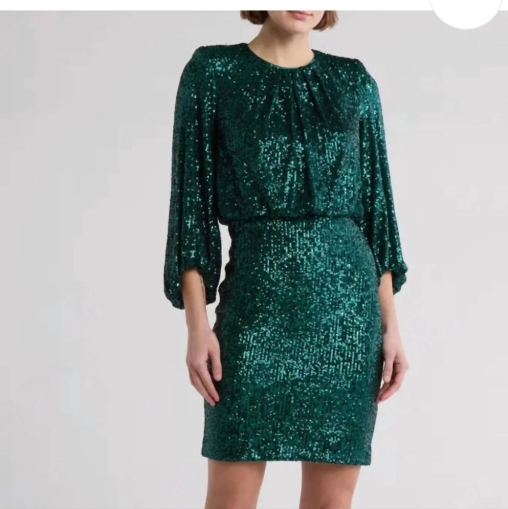 NWT Vince Camuto Green Sequin Mini Dress